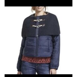 Anthropologie Daughters of the Liberation Womens Puffer Jacket Blue Size XS